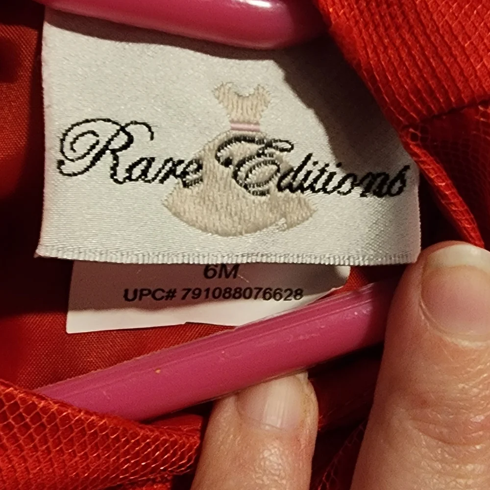 Rare Editions Scarlet Red  Formal Infant Dress 6 Months Y2K